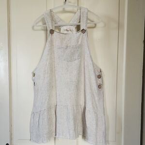 Linen Blend Jumper with Button Accents